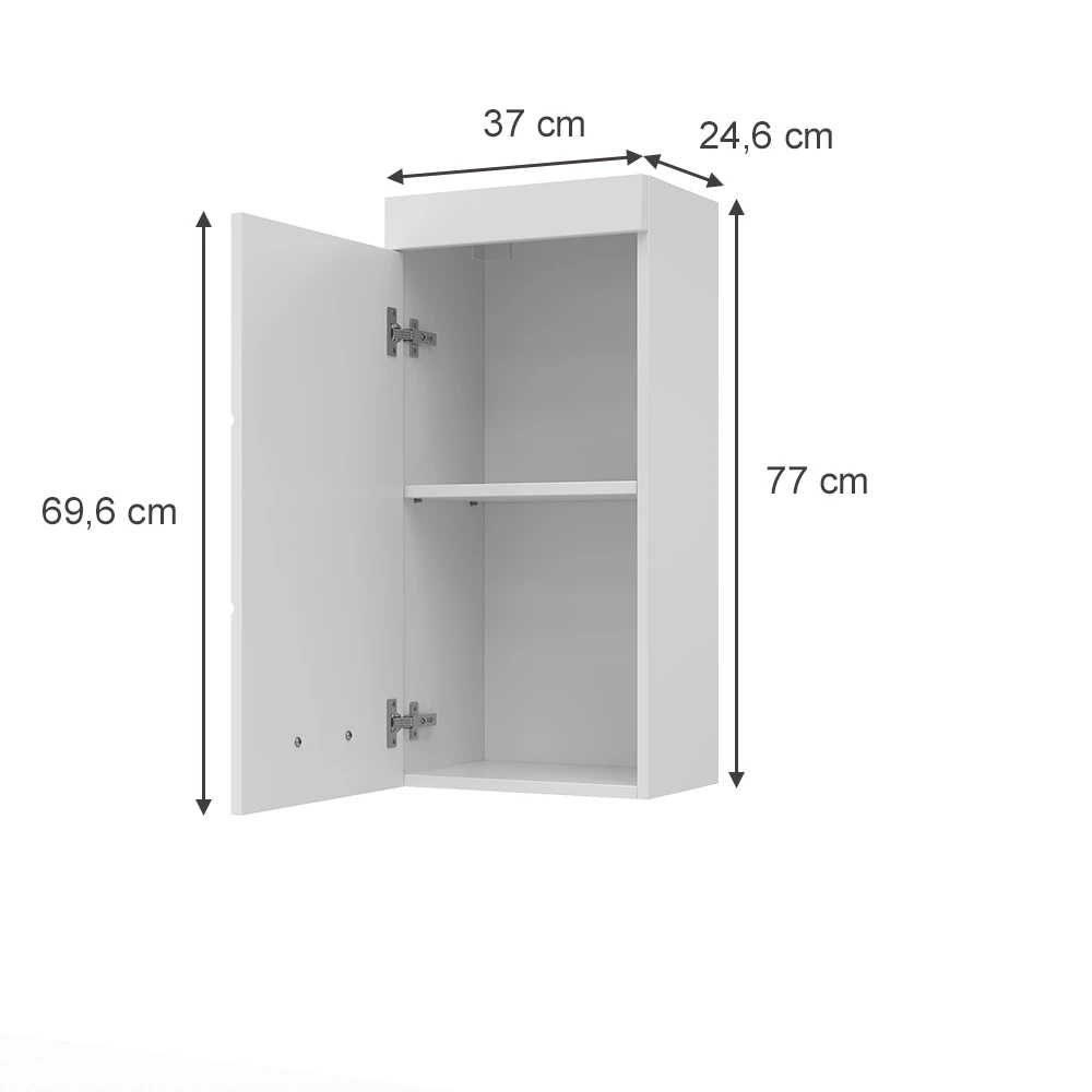 Armoire murale en Blanc sur fond blanc