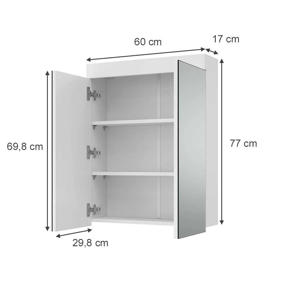 Armoire de toilette en Blanc sur fond blanc
