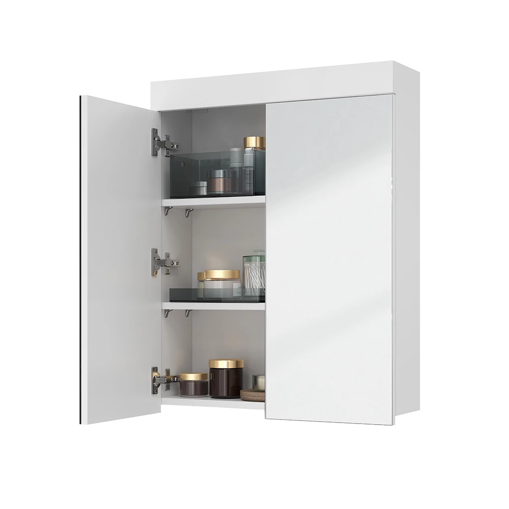 Specchio contenitore bagno in Bianco on white background with decorative elements