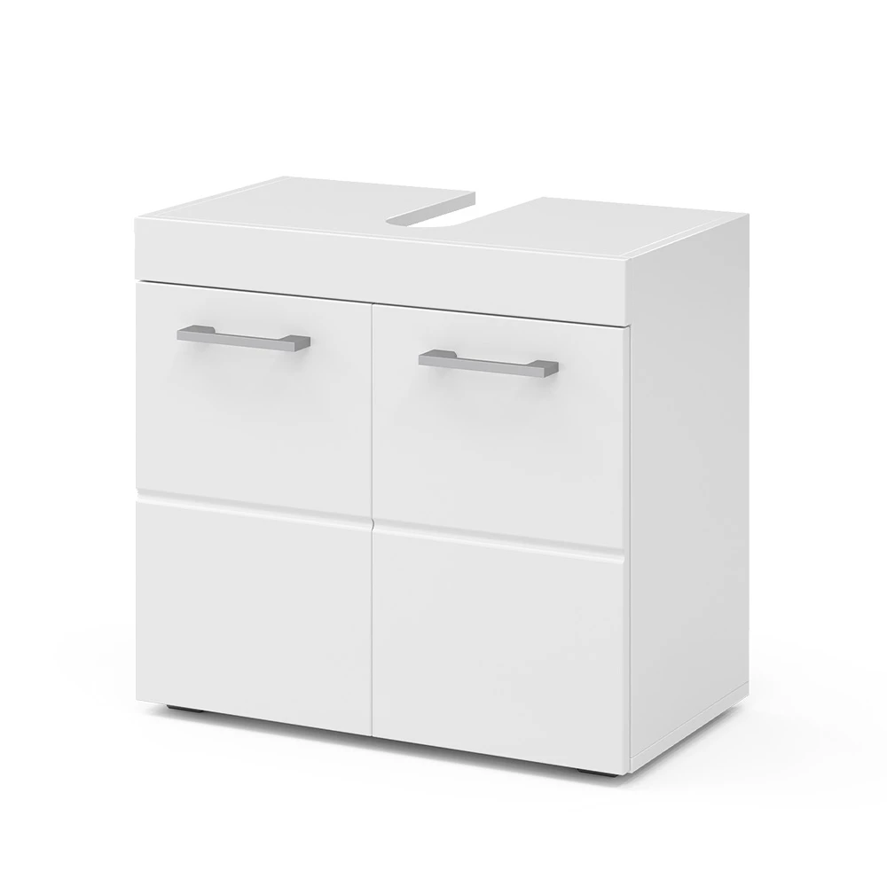 Meuble sous vasque simple en Blanc sur fond blanc