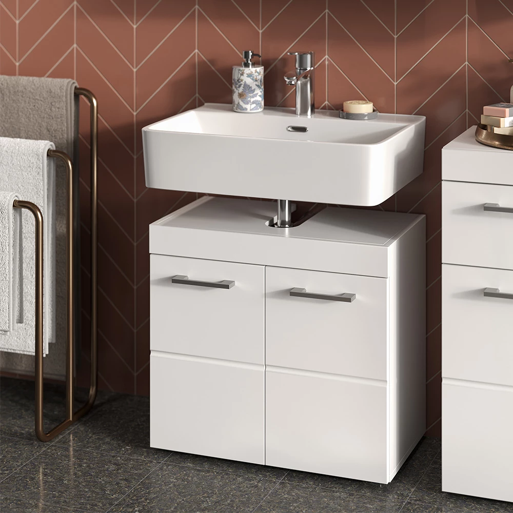 Close-up of Wastafelonderkast in Wit, showing texture/details