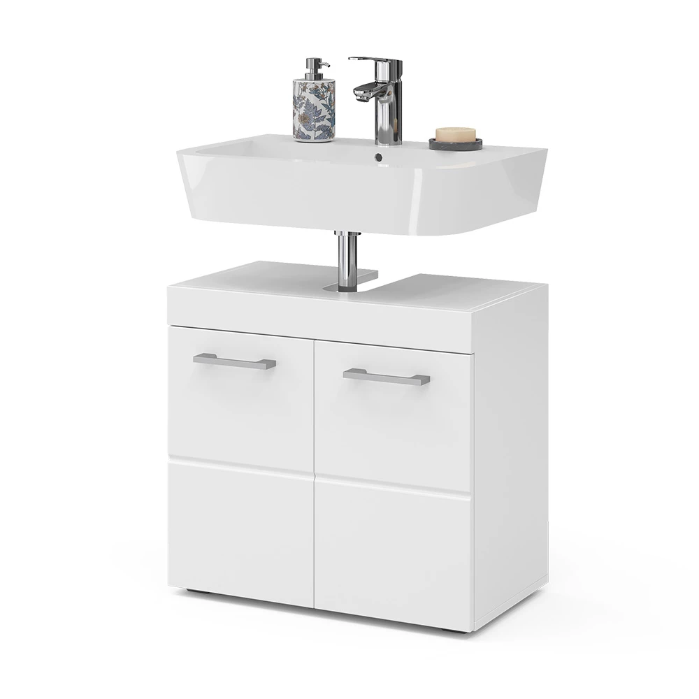 Wastafelonderkast in Wit on white background with decorative elements