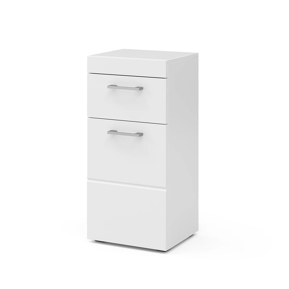 Meuble salle de bain en Blanc sur fond blanc