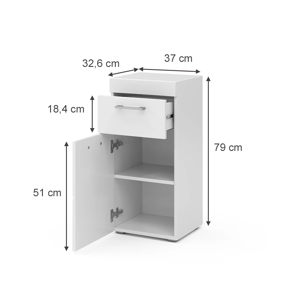 Meuble salle de bain en Blanc sur fond blanc