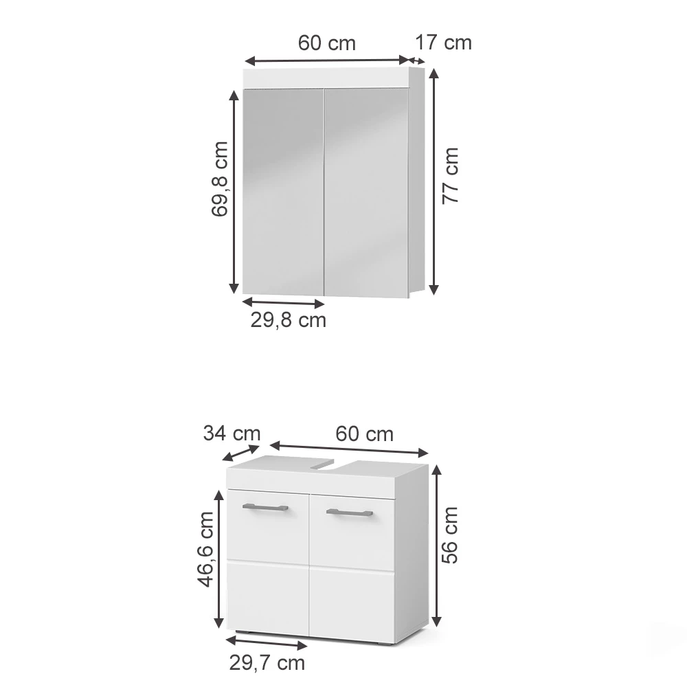 Badrumsmöbelset in Vit on white background