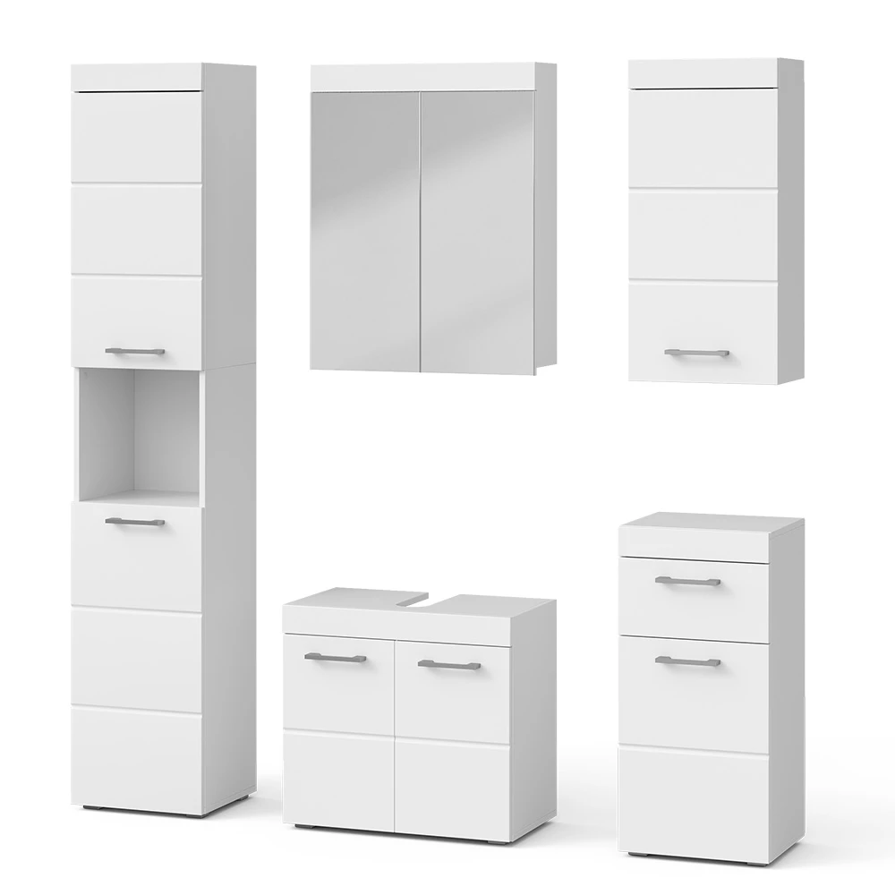 Set mobilier baie in Alb on white background