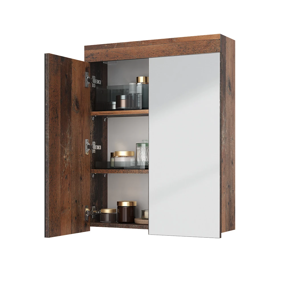 Mobile a specchio per bagno in Oldstyle on white background with decorative elements