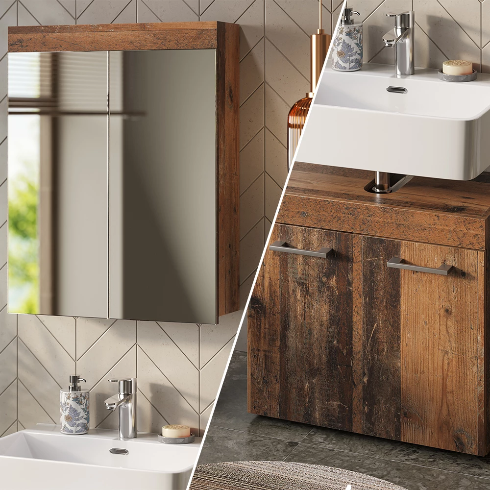 Close-up of Set di mobili da bagno in Oldstyle, showing texture/details