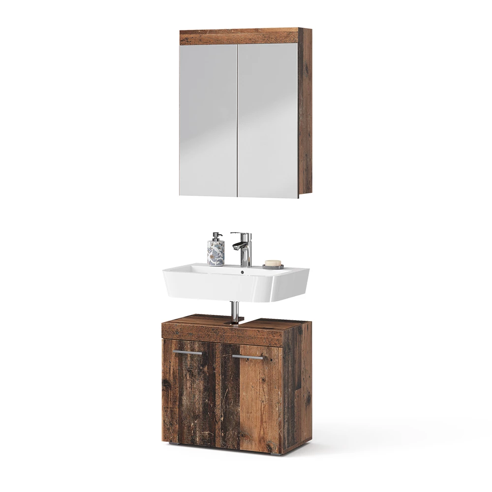 Set di mobili da bagno in Oldstyle on white background with decorative elements