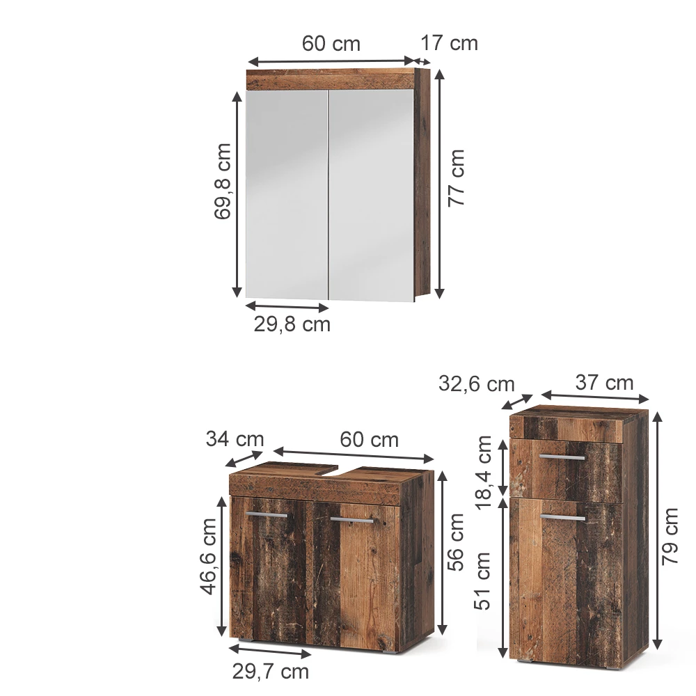 Komplet kopalniškega pohištva v Oldstyle na belem ozadju