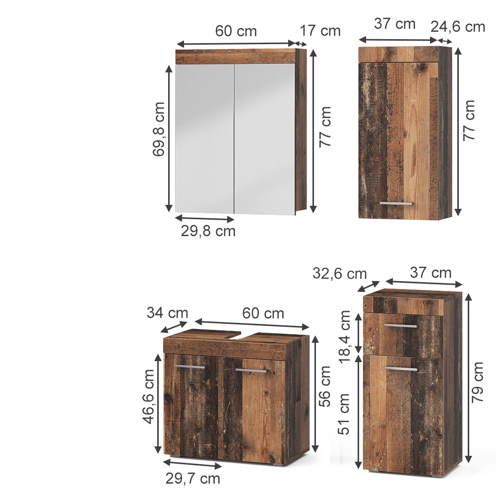 Komplet kopalniškega pohištva v Oldstyle na belem ozadju