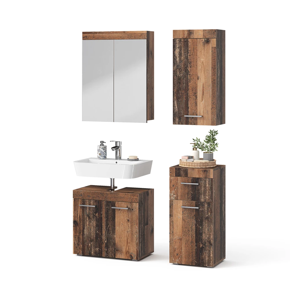 Set di mobili da bagno in Oldstyle on white background with decorative elements