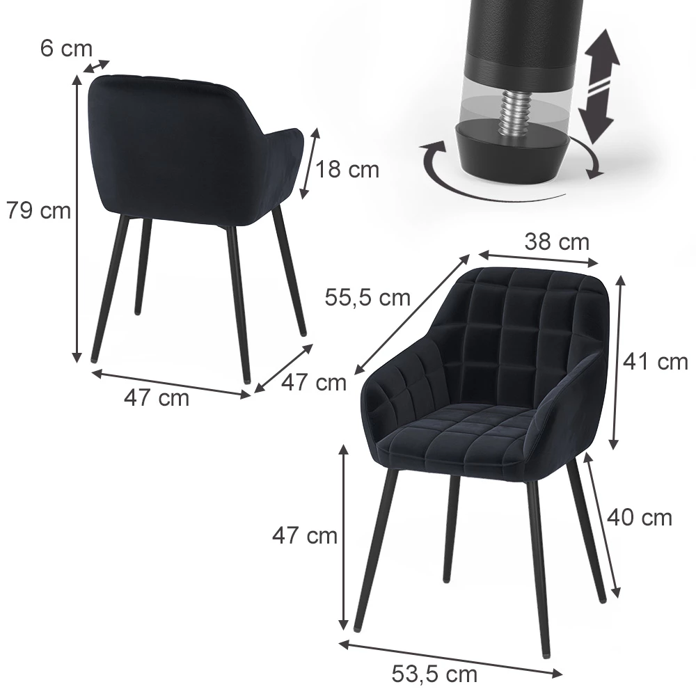 Matsalsstol in Svart on white background