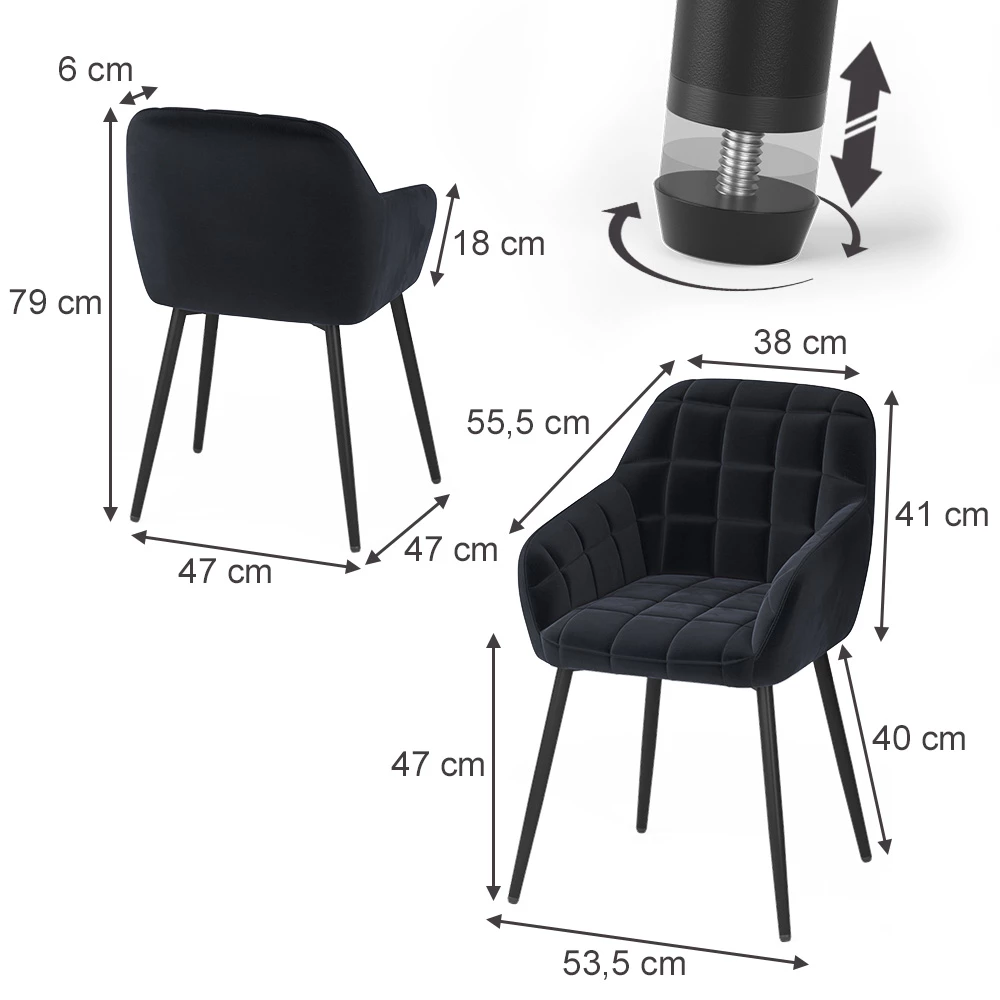 Matsalsstol in Svart on white background