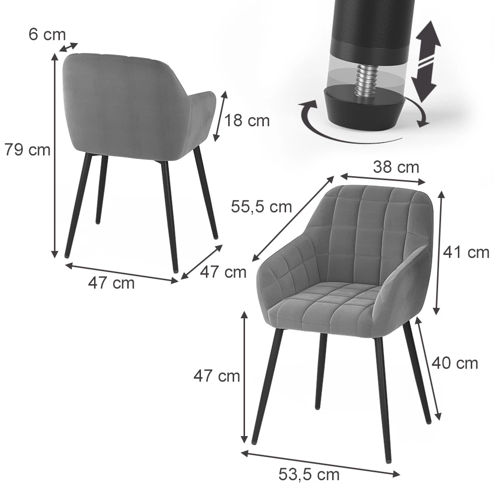 Matsalsstol in Grå on white background