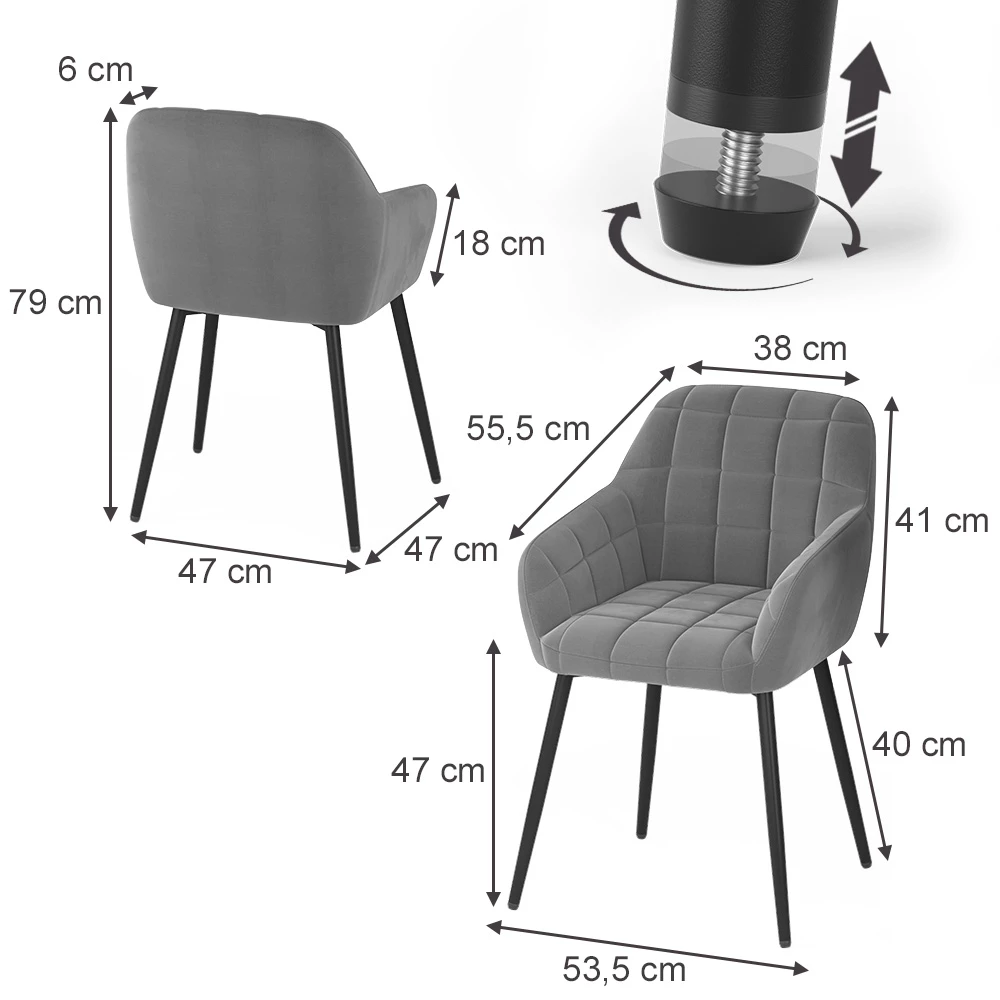 Matsalsstol in Grå on white background