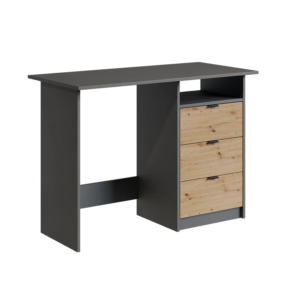 Desk in Anthracite/Artisan on white background