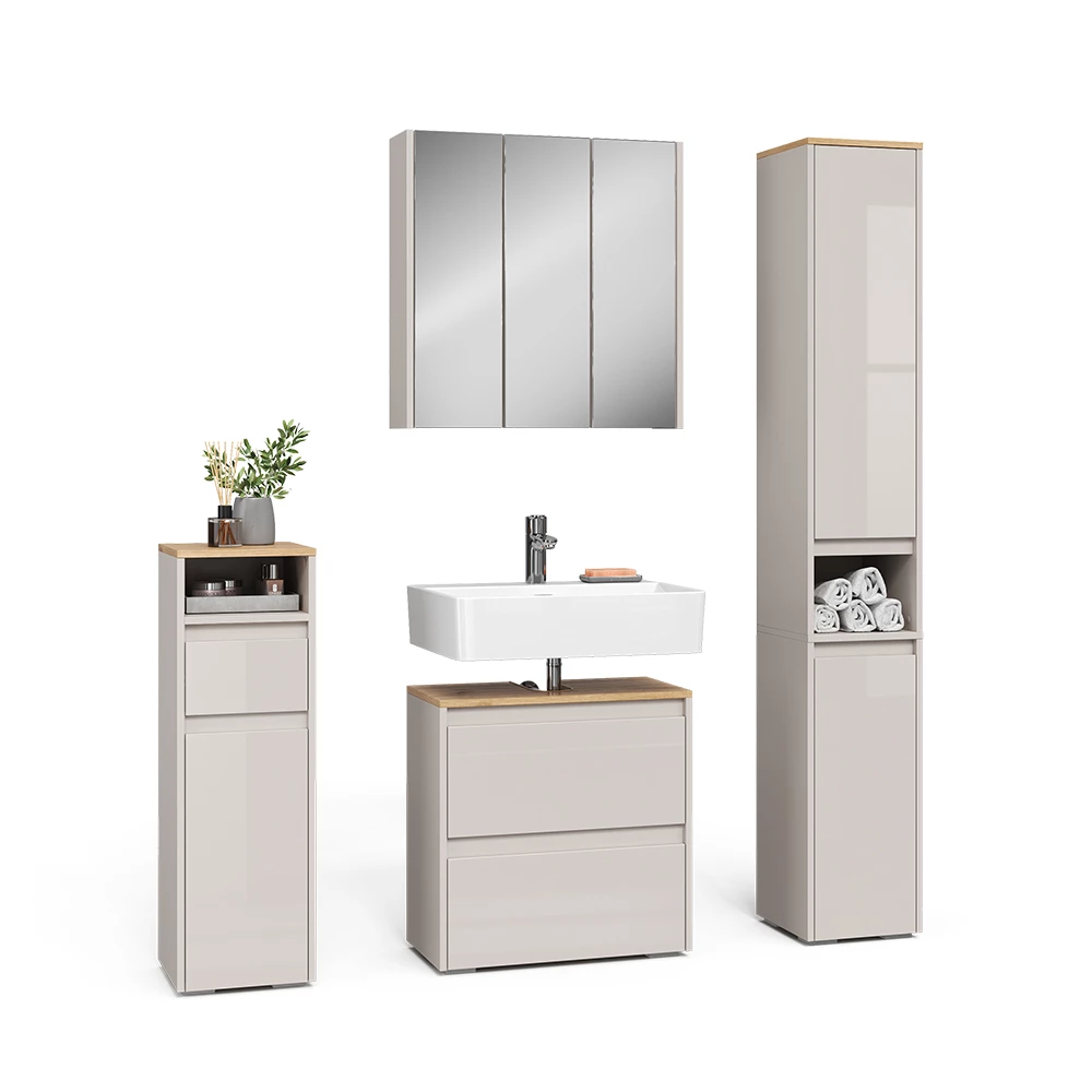 Set di mobili da bagno in Cachemire on white background with decorative elements