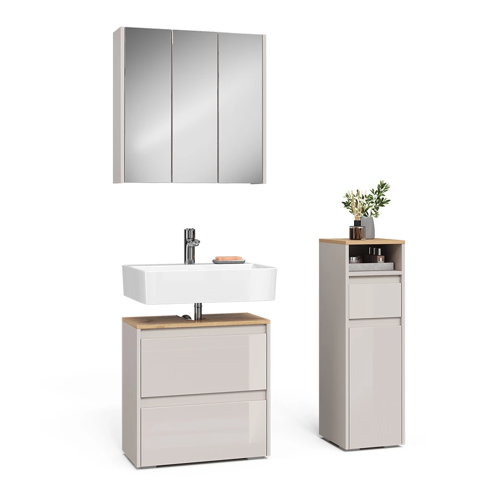 Set di mobili da bagno in Cachemire on white background with decorative elements