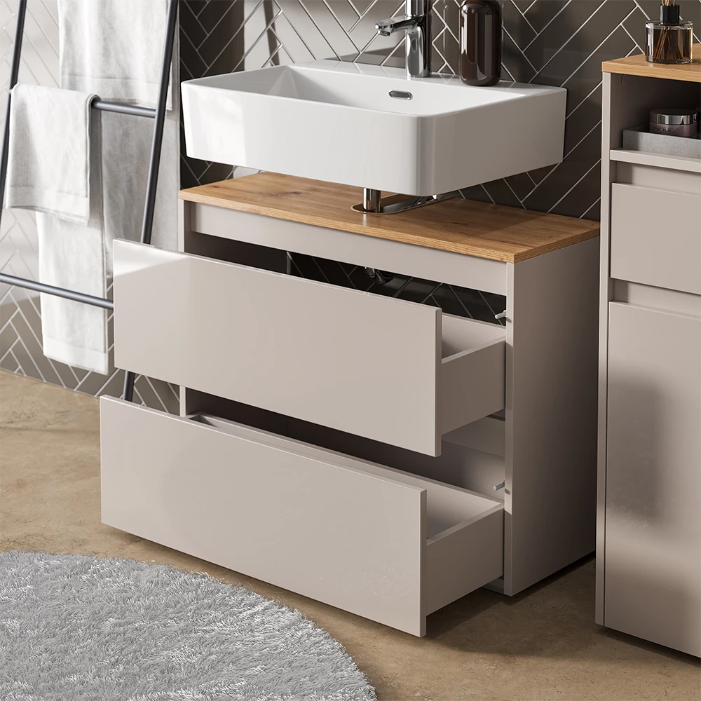 Close-up of Set di mobili da bagno in Cachemire, showing texture/details