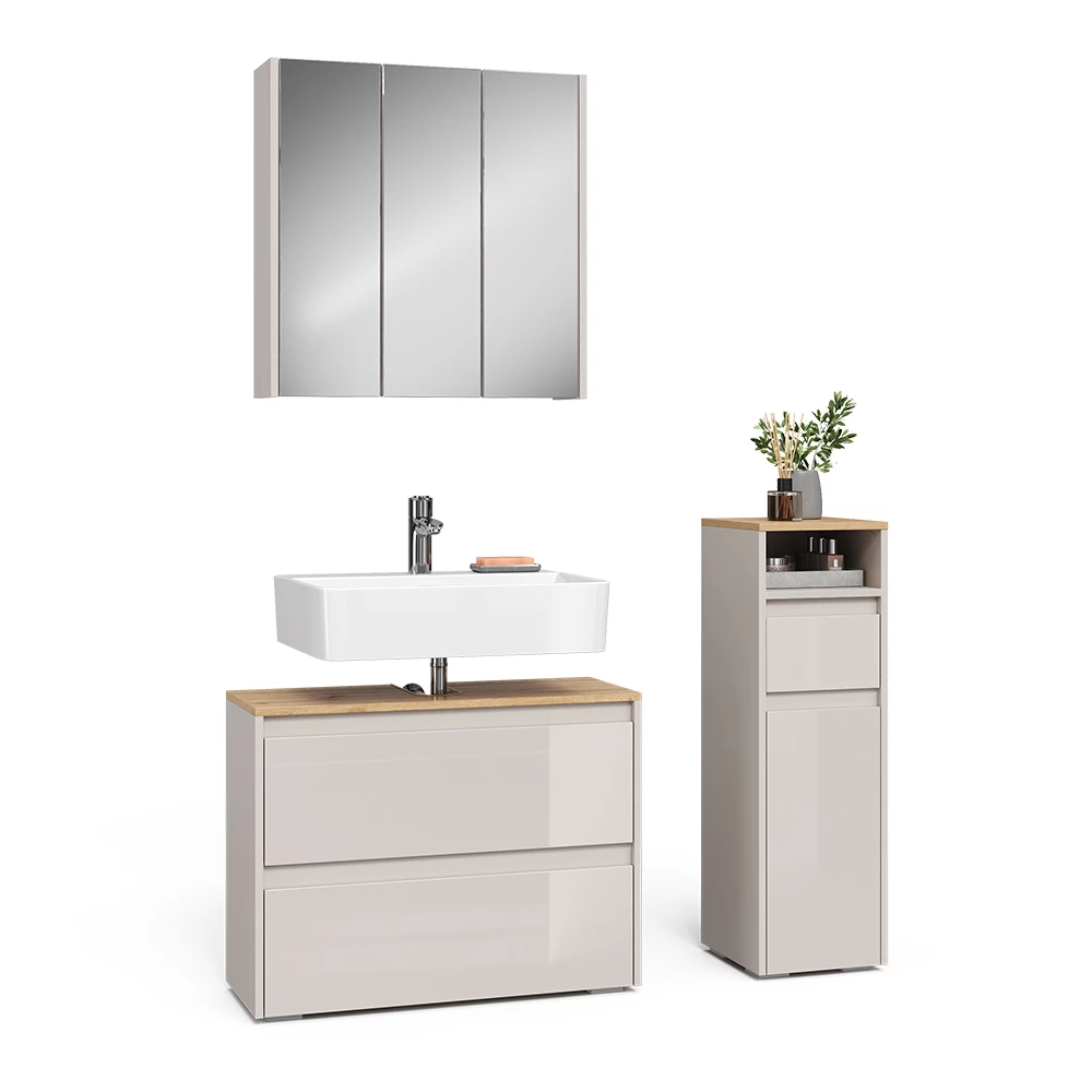 Set di mobili da bagno in Cachemire on white background with decorative elements