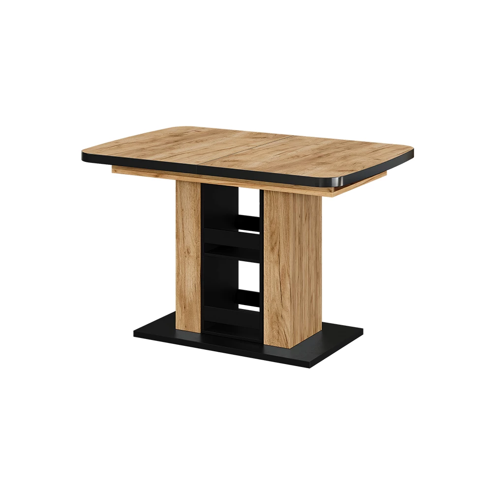 Esstisch in Goldkraft Eiche auf weißem Hintergrund