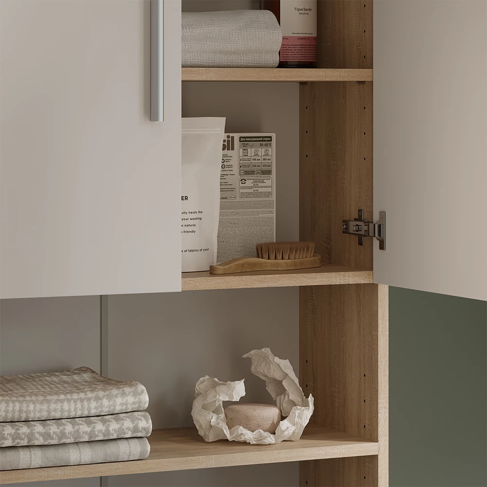 Close-up of Skrinka na práčku in Biela/Sonoma, showing texture/details