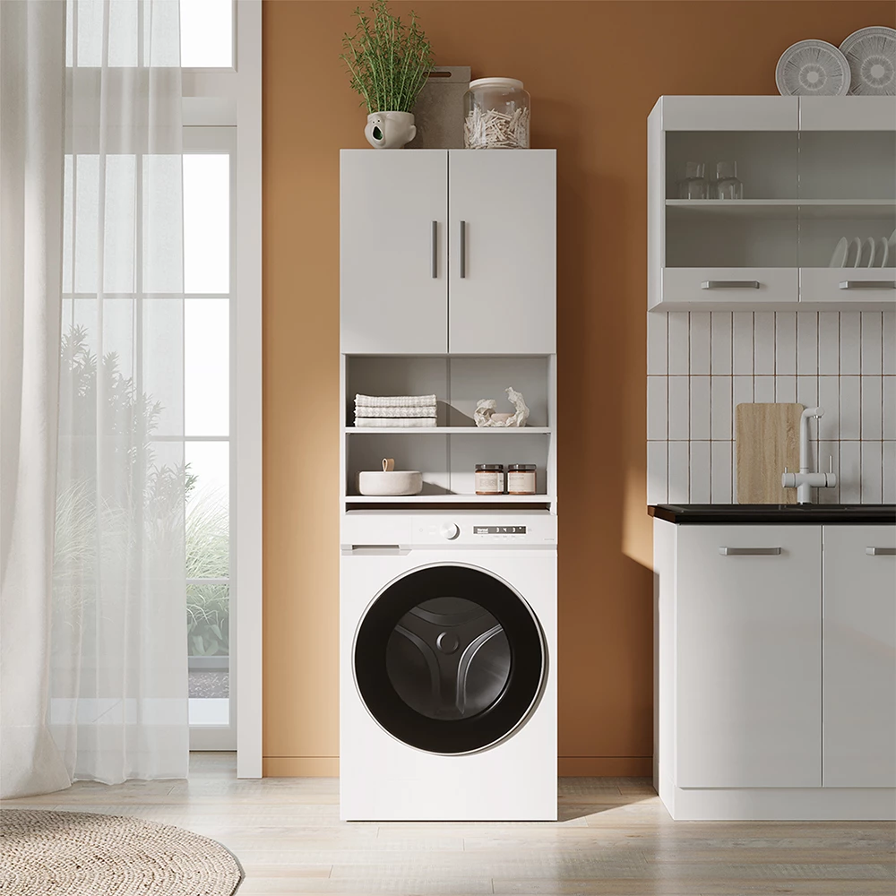 Waschmaschinenschrank  Weiß 64 x 190 cm livinity®