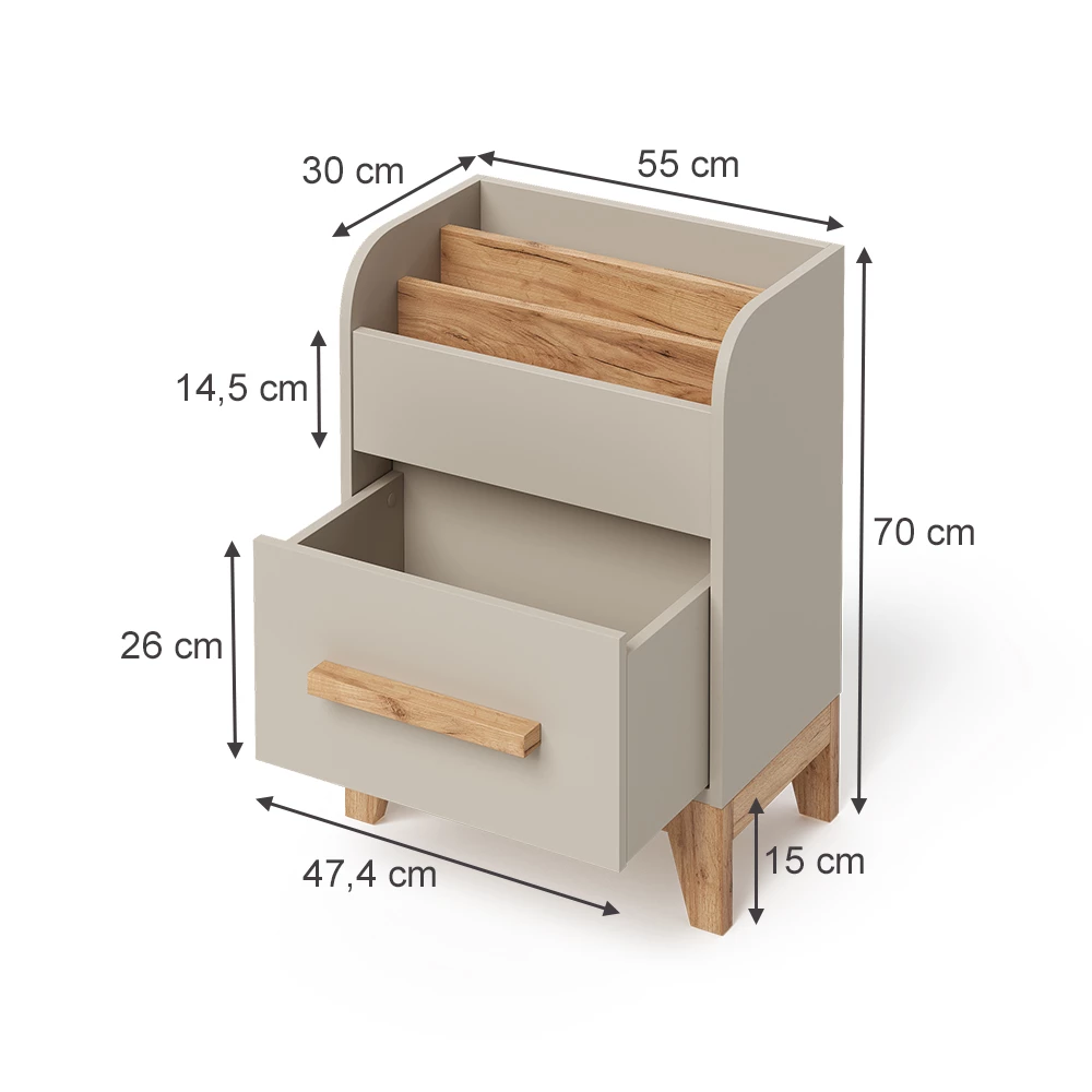 Kinderregal in Cashmere auf weißem Hintergrund