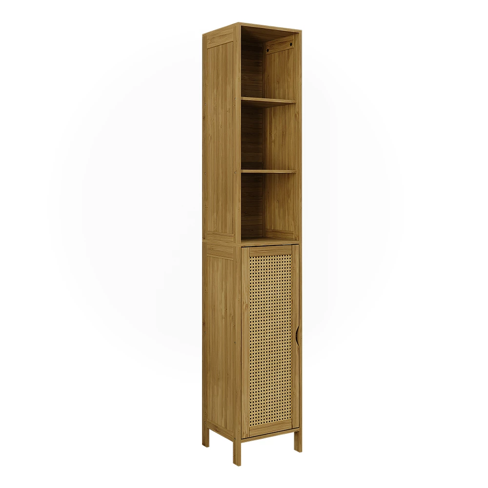 Bathroom cabinet in Bamboo on white background