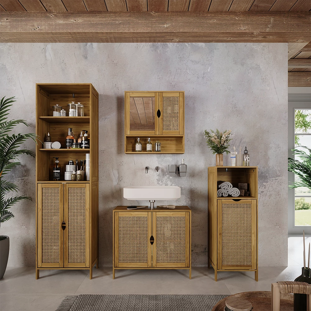 Halfhoge kast Liora Bamboe 36 x 98 cm Vicco