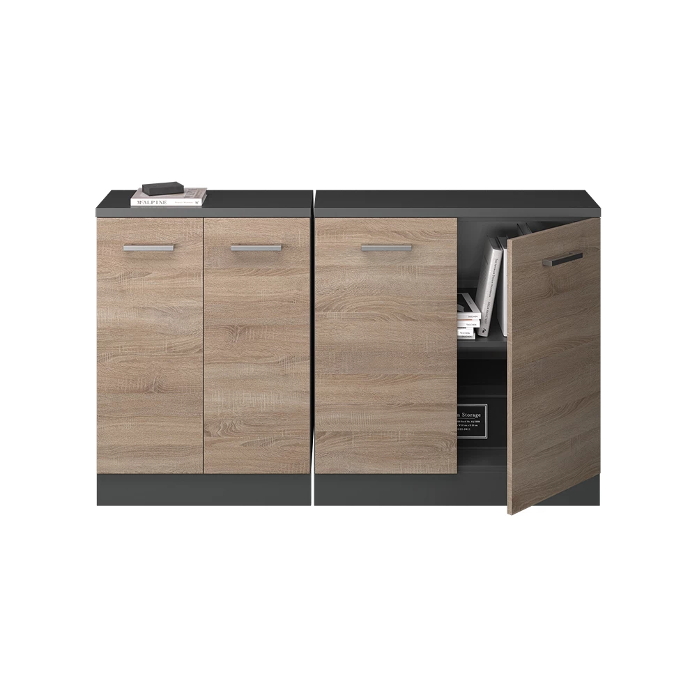 Küchenschrank für Dachschrägen R-Line Sonoma 140 cm 2er Set Schrankkorpuss 60 cm Tiefe Vicco