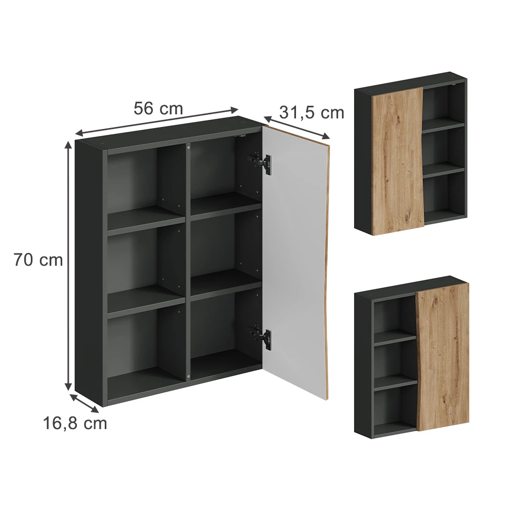 Armoire murale en Artisan sur fond blanc