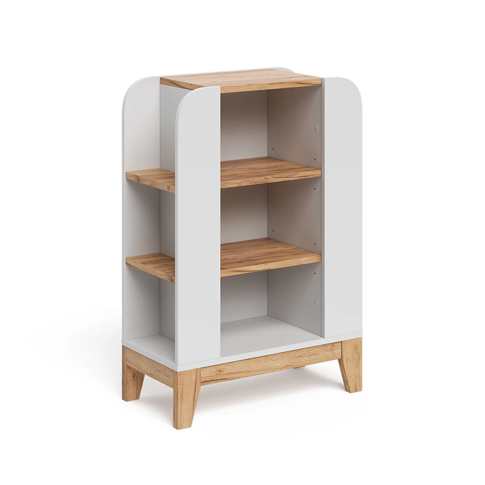 Kinderregal in Weiß auf weißem Hintergrund