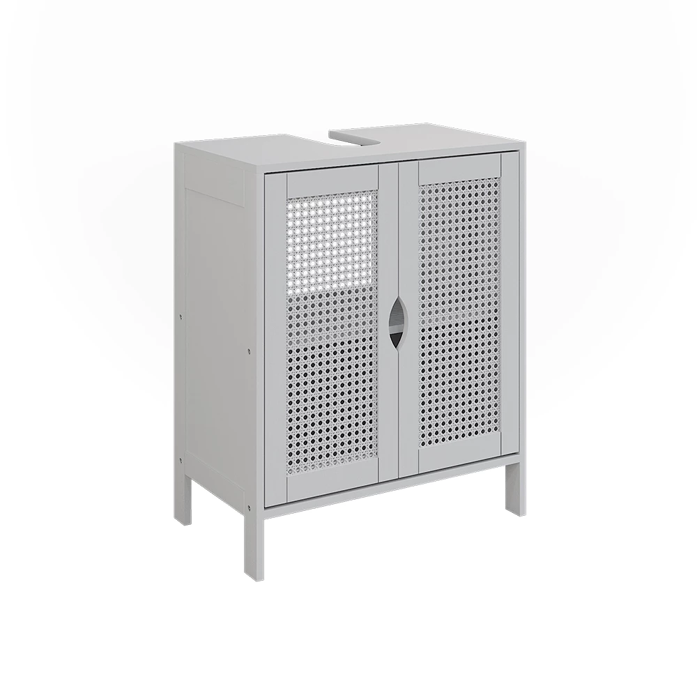 Sink base cabinet in White on white background