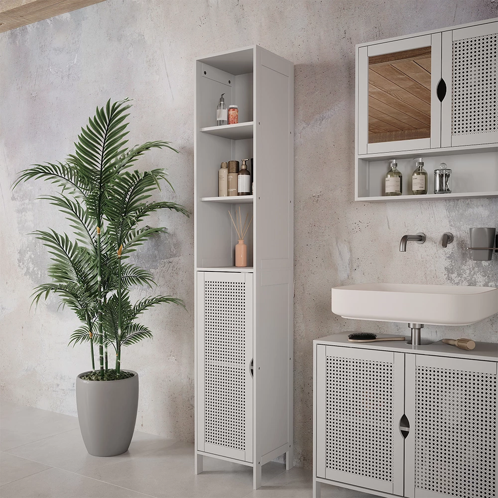 Badkamerkast in Wit shown in ambient setting with decoration