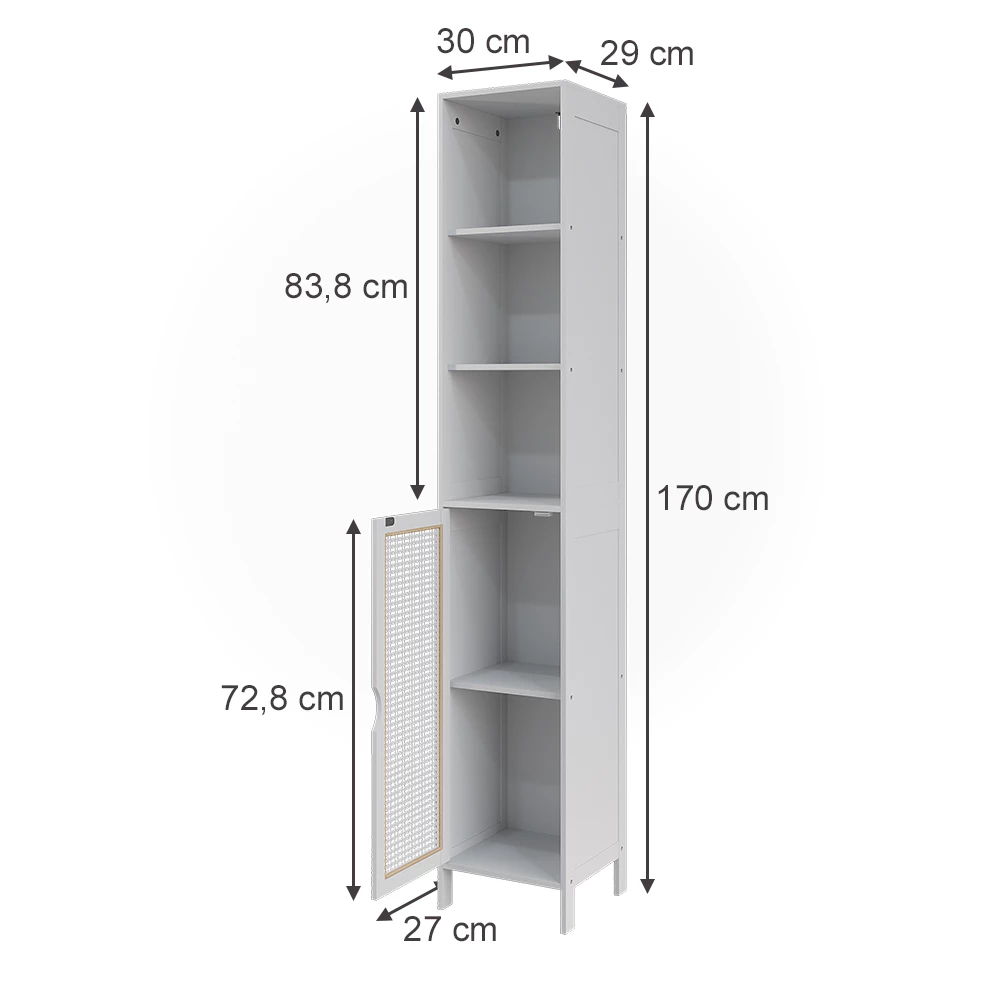 Armadio per il bagno in Bianco on white background