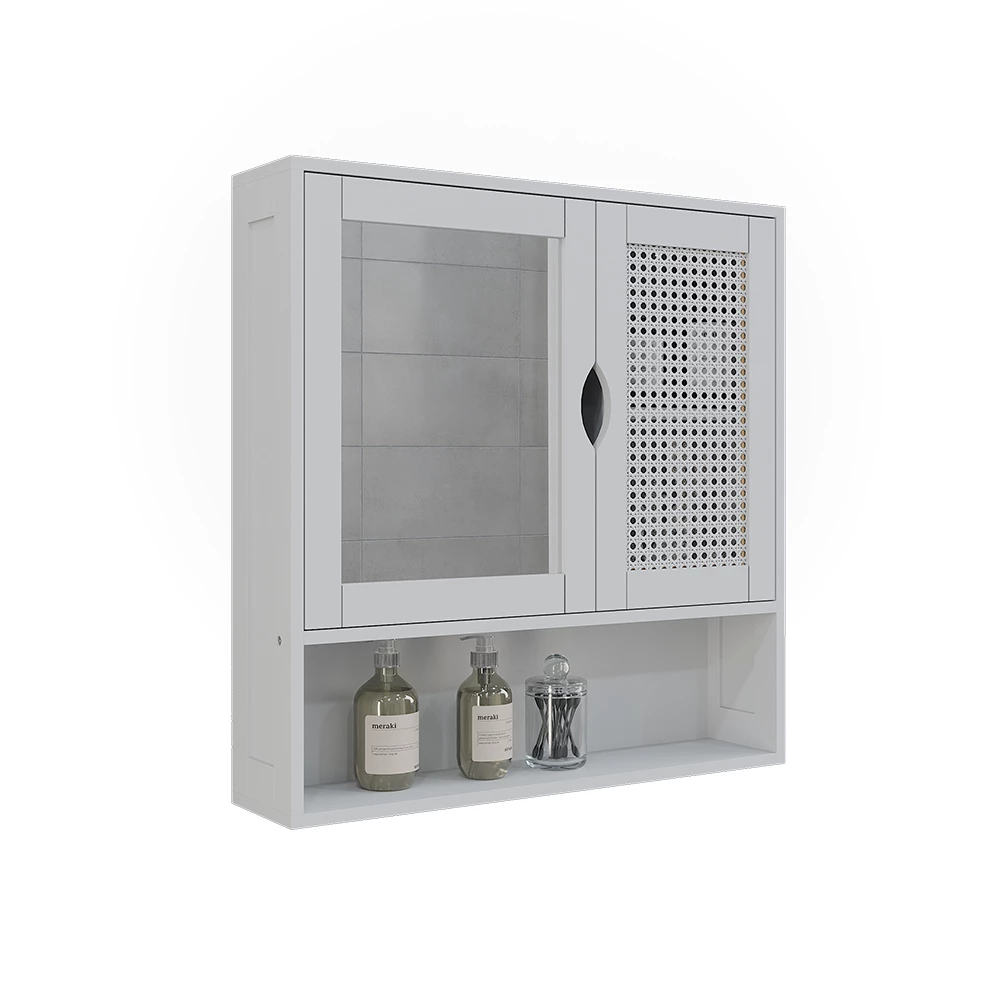 Badkamerspiegelkast in Wit on white background with decorative elements