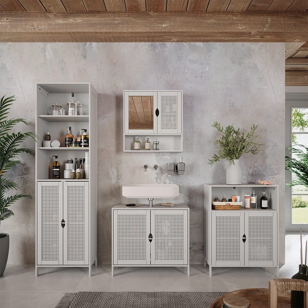 Set di mobili da bagno Liora Bianco 4 parti Vicco