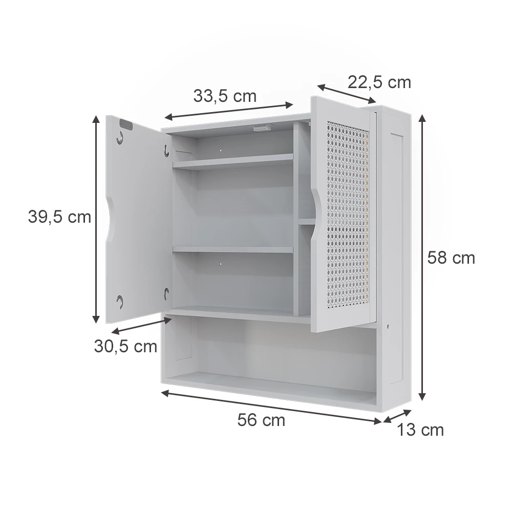 Badkamerspiegelkast in Wit on white background