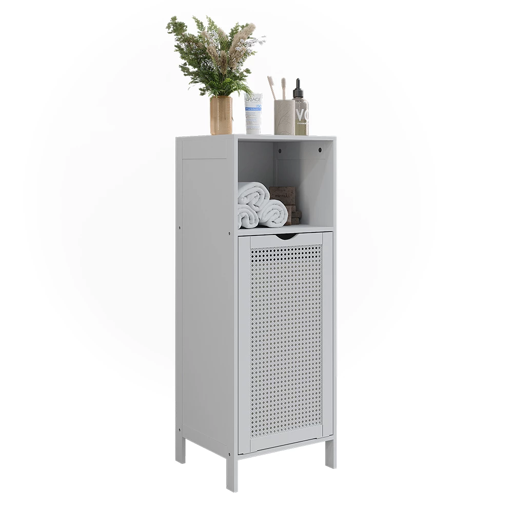 Halfhoge kast in Wit on white background with decorative elements