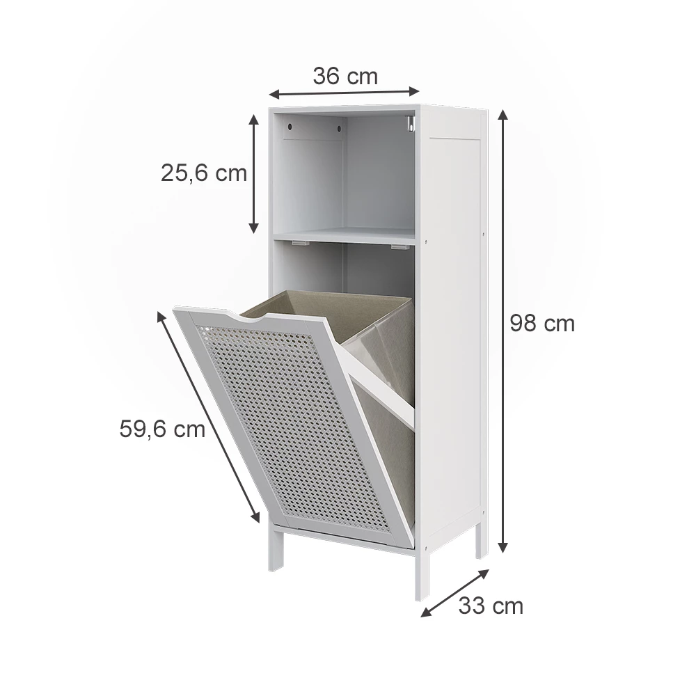Midi cabinet in White on white background