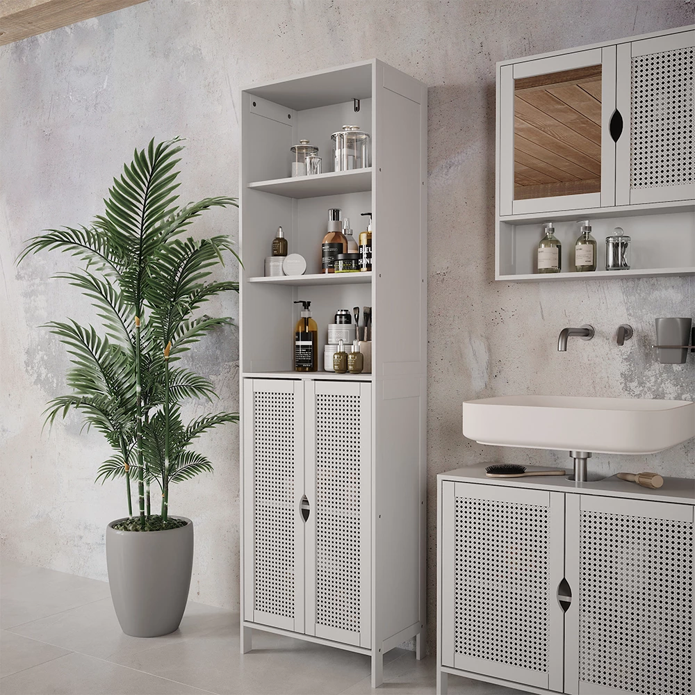 Badkamerkast in Wit shown in ambient setting with decoration