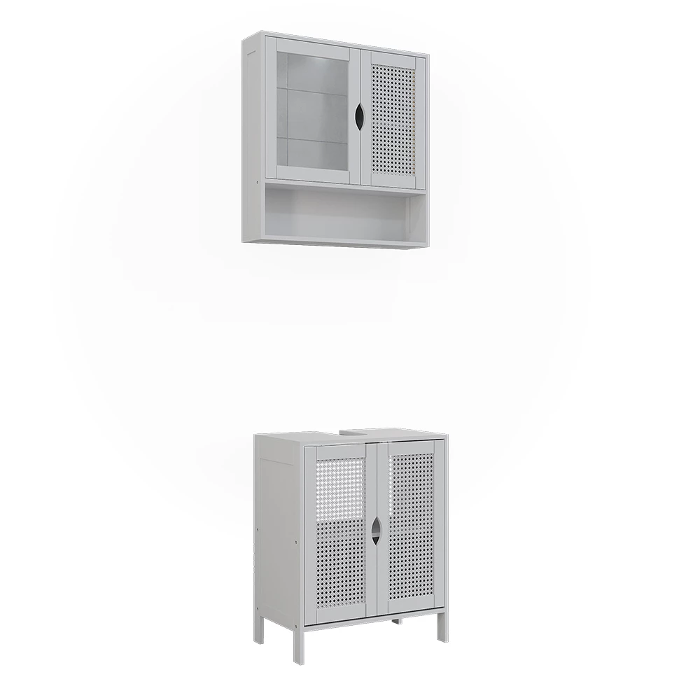 Set mobilier baie in Alb on white background