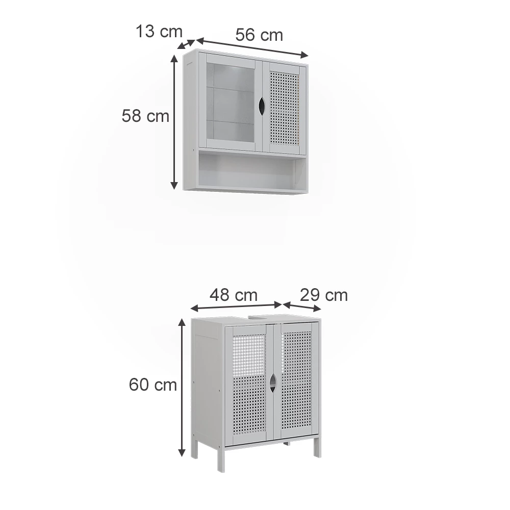 Set mobilier baie in Alb on white background