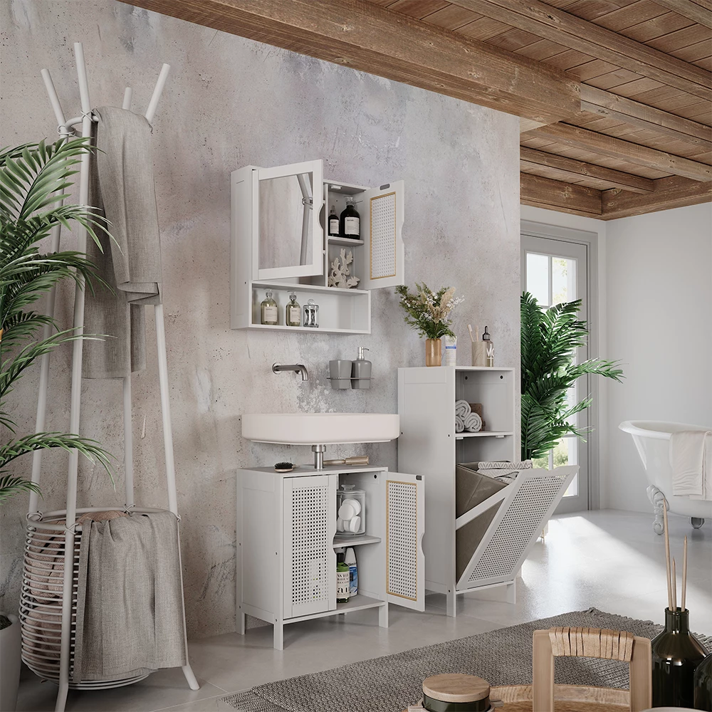 Set di mobili da bagno Liora Bianco 3 parti Vicco