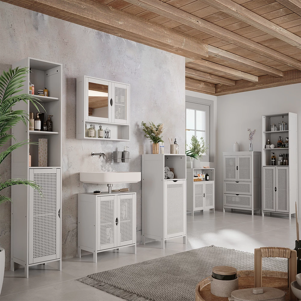 Set di mobili da bagno Liora Bianco 3 parti Vicco
