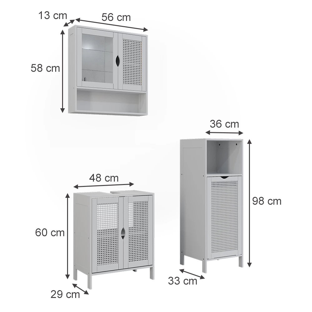 Set mobilier baie in Alb on white background