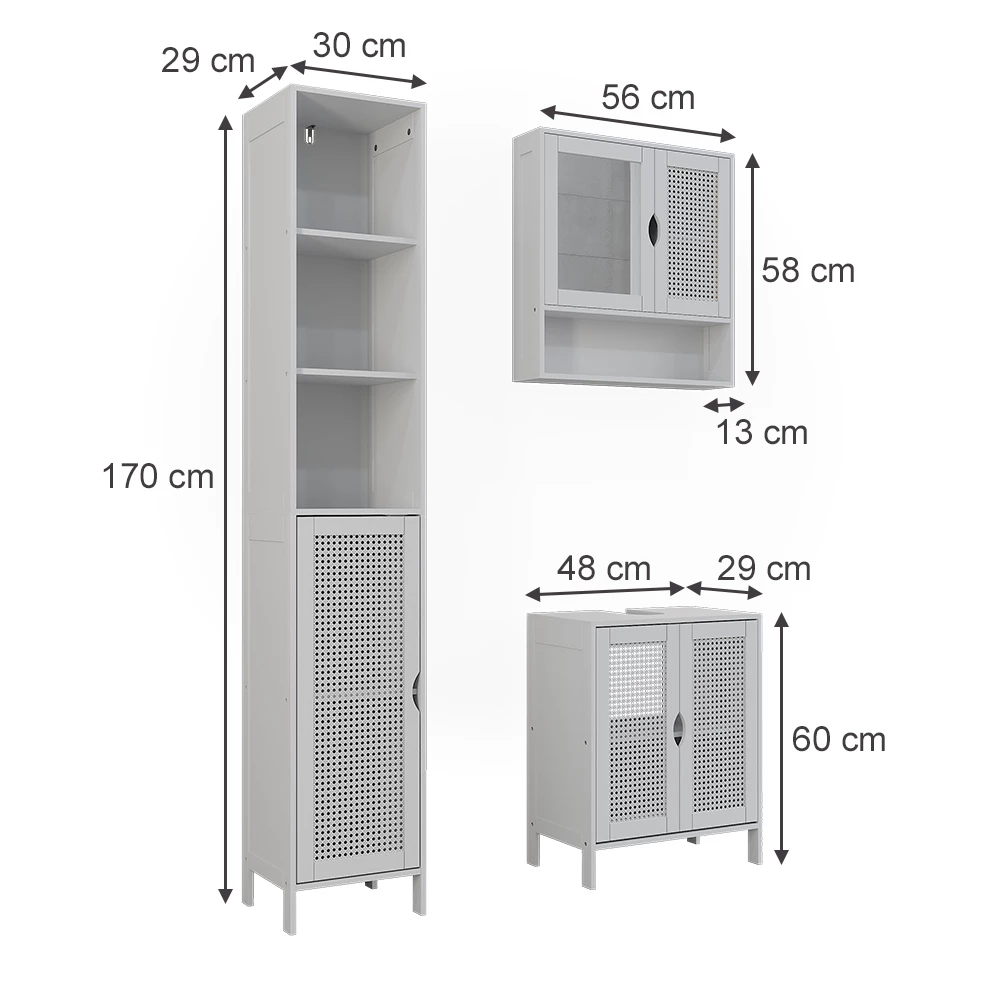 Set mobilier baie in Alb on white background