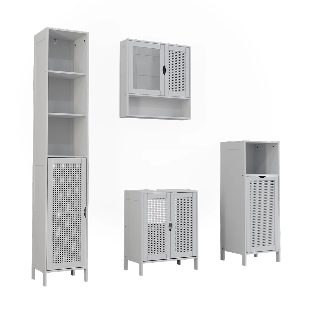 Set mobilier baie in Alb on white background